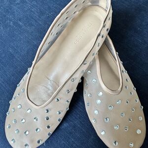 Tony Bianco Cream Silver Studded Flats